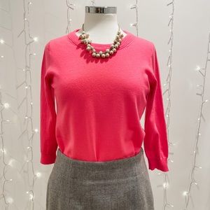 J. Crew Merino Wool Tippi Sweater, Medium, Pink, VGUC!